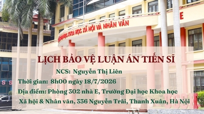 Doktora adayı Nguyen Thi Lien'in doktora tez savunma takvimi açıklandı.