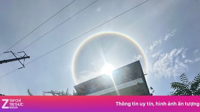 Tuyen Quang üzerinde gökyüzünde garip bir güneş halesi belirdi.