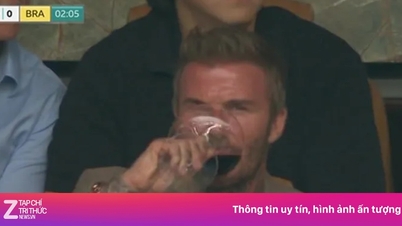 Beckham bebió vino mientras veía a la selección brasileña.