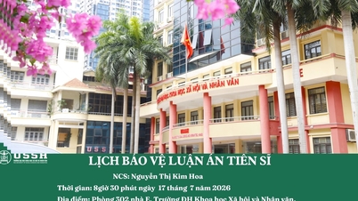Nguyen Thi Kim Hoa doktorjelölt doktori védésének ütemtervének bejelentése
