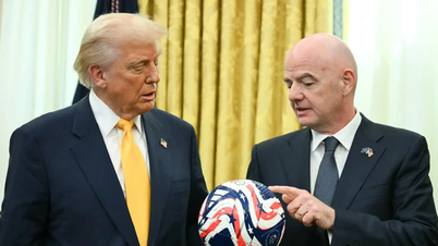 Am Rande der Weltmeisterschaft: US-Präsident Donald Trump wird die Weltmeisterschaftstrophäe überreichen.