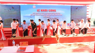El general Phan Van Giang asistió a la ceremonia de colocación de la primera piedra para la construcción de 100 centros comunitarios, junto con medidas de prevención de inundaciones, en Dak Lak.