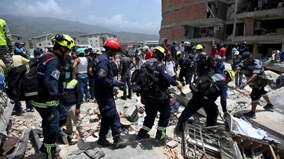 The moment a woman was rescued after being trapped for two days in the Venezuelan earthquake.