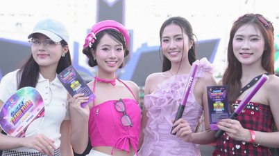 La signorina Ha Truc Linh e un gruppo di bellezze si vestono eleganti per il Concerto dei Giovani.