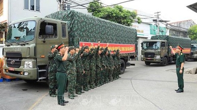 Delegasi Vietnam, bersama-sama dengan peralatan dan anjing pengesan, sedang mengambil bahagian dalam usaha bantuan gempa bumi di Venezuela.