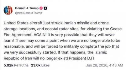 Presiden AS: 'Iran akan lenyap' jika ketegangan meningkat.