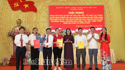 Hong Minh-gemeente: Bekendmaking van het besluit over de herindeling en reorganisatie van dorpen.