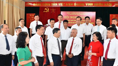 Jawatankuasa Tetap Majlis Rakyat Wilayah Tuyen Quang menghadiri persidangan tersebut untuk mengumumkan resolusi dan keputusan mengenai penyusunan semula kampung dan kawasan perumahan.
