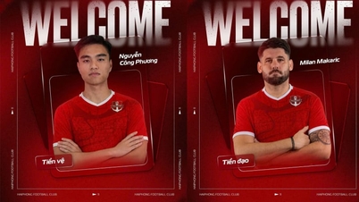 O Hai Phong FC anuncia seis novas contratações simultaneamente.