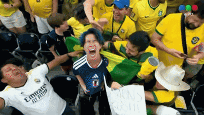 De Japanse fans leden pijn, werden omsingeld en bespot door de Braziliaanse fans.