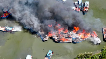 O presidente da província de Gia Lai ordenou apoio imediato às pessoas afetadas pelo incêndio que destruiu 16 barcos de pesca.