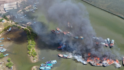 Gia Lai verleent noodhulp aan vissers van wie de vissersboot in de Thi Nai-lagune in brand is gevlogen.