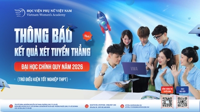 ສະຖາບັນແມ່ຍິງຫວຽດນາມໄດ້ປະກາດບັນຊີລາຍຊື່ຜູ້ສະໝັກທີ່ມີສິດໄດ້ຮັບເຂົ້າຮຽນໂດຍກົງໃນຫຼັກສູດລະດັບປະລິນຍາຕີປົກກະຕິໃນປີ 2026.