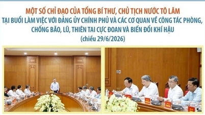 เลขาธิการและประธานโต ลัม เสนอให้มีการทบทวนสถานการณ์ภัยพิบัติทุกรูปแบบสำหรับปี 2026 อย่างครอบคลุม