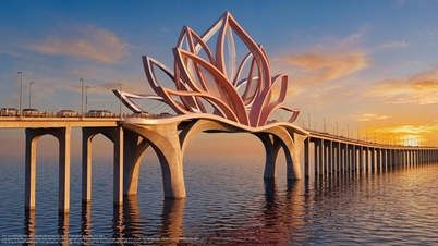 Werfen Sie einen Blick auf das Projekt „Lotusblüte im Meer“, das Vung Tau und Can Gio verbindet und dessen Bau heute begonnen hat.
