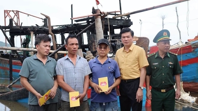 Bantuan darurat sebesar 45 juta VND telah diberikan kepada tiga nelayan yang kapal penangkap ikannya hancur terbakar di provinsi Nghe An.