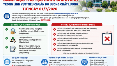 Lang Son mengumumkan daftar baru prosedur administratif di bidang standar, pengukuran, dan pengendalian mutu, yang berlaku mulai 1 Juli 2026.