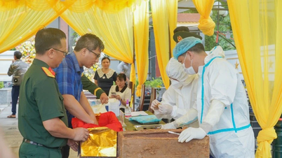 Thai Nguyen : Prélèvement d'échantillons pour identifier les restes des soldats tombés au champ d'honneur au cimetière des martyrs de Yen Do.