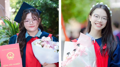 B조에서 전국 최고 성적을 거둔 두 여학생이 의사가 되고 싶다는 꿈을 공유하고 있다.