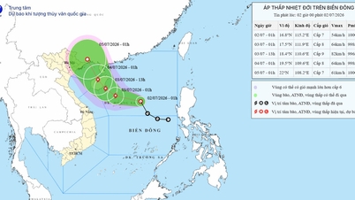 Depresión tropical en el Mar de China Meridional el 2 de julio de 2026: Potencial de intensificarse hasta convertirse en tifón.