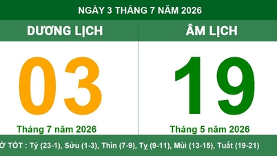 Lịch âm dương ngày 3/7/2026: Giờ hoàng đạo và lời khuyên phong thủy