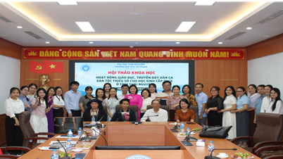 ກອງປະຊຸມວິທະຍາສາດ “ອະນຸລັກ ແລະ ສອນເພງພື້ນເມືອງຊົນເຜົ່າສ່ວນນ້ອຍໃຫ້ແກ່ນັກຮຽນມັດທະຍົມຕອນຕົ້ນໃນແຂວງທາຍງວຽນ”: ຮ່ວມມືກັນເພື່ອນຳເອົາເພງພື້ນເມືອງຊົນເຜົ່າສ່ວນນ້ອຍເຂົ້າສູ່ໂຮງຮຽນ
