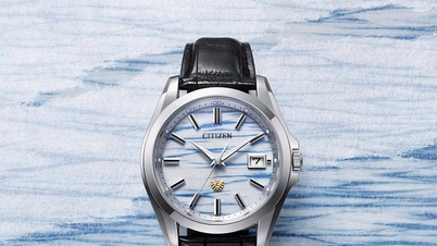 Citizen AQ4090-08A: Shibori indigo boyama sanatının ve ultra hassas Eco-Drive mekanizmasının birleşimi.