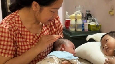 Mengatasi keraguannya, sang ibu datang dan tinggal di rumah mertuanya di Hanoi selama sebulan untuk merawat anak-anak dan cucu-cucunya.