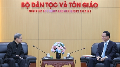 Bakan Nguyen Dinh Khang, Papa Leo XIV'ün Özel Elçisini kabul etti.