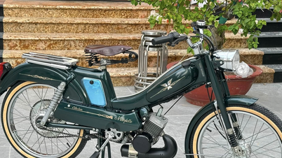 Een vintage Mobylette MBK 881 motorfiets, waar nog nooit brandstof in is gedaan, heeft een prijskaartje van meer dan 140 miljoen VND.