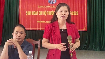 Bac Ninh: Wakil Ketua Dewan Rakyat Provinsi Lam Thi Huong Thanh menghadiri pertemuan sel partai di desa Khoat, komune Hiep Hoa.