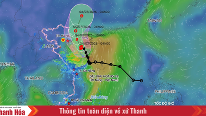 På grund av tyfon nummer 1 upplevde Thanh Hoa-provinsen kraftigt till mycket kraftigt regn.