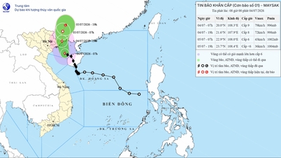 Taufan No. 1 menghampiri Bach Long Vi, Hai Phong, dengan angin kencang dari tengah hari 4 Julai.