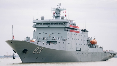 Het modernste opleidingsschip van China bezoekt Ho Chi Minh-stad.