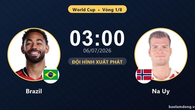 TRỰC TIẾPTrực tiếp Brazil vs Na Uy: Hết hiệp 1, hòa 0-0