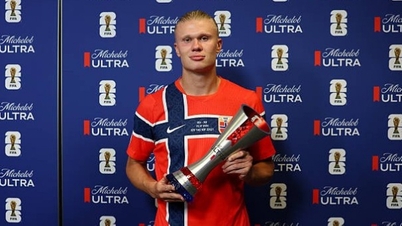 Häaland, který potřetí získal ocenění pro muže zápasu, vyrovnal Messiho rekord.