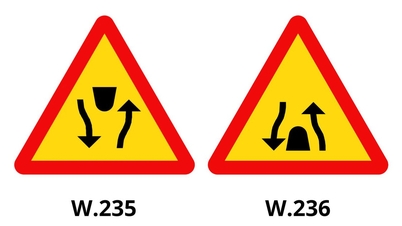 How to distinguish a red-bordered, yellow-backgrounded triangle traffic sign from a median strip?