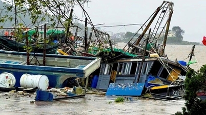Quang Ninh: Over 1100 hektar med akvakulturanlegg er berørt, og mange hus har fått takene blåst av.