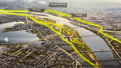 Yksityiskohtia 80 km:n moottoritiestä ja tuhansista hehtaareista puistoja Punaisen joen varrella Hanoin 100-vuotisessa suunnitteluvisiossa.