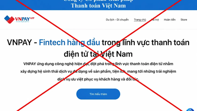 Advarsel om falske nettsteder som utgir seg for å være VNPAY-merket for å svindle og stjele penger.