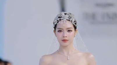 Hoa hậu Thanh Thủy gây chú ý khi diện váy cưới cùng tuyên bố chờ chú rể tương lai đầy hài hước