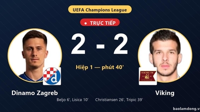 LIVE Dinamo Zagreb vs Viking: Viking equalizes 2-2