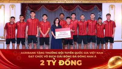 Agribank a immédiatement octroyé 2 milliards de dongs à l'équipe nationale vietnamienne après sa victoire à la Coupe de l'ASEAN 2026.