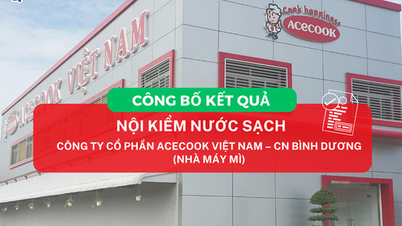 ANUNCIO DE LOS RESULTADOS DE LA INSPECCIÓN INTERNA DE LA CALIDAD DEL AGUA DE LA SUCURSAL DE BINH DUONG DE ACECOOK VIETNAM JOINT STOCK COMPANY