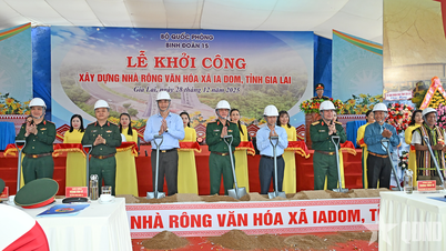 Generalul Truong Thien To a participat la ceremonia de inaugurare a lucrărilor de construcție a sălii culturale comunitare din comuna Ia Dom, provincia Gia Lai.