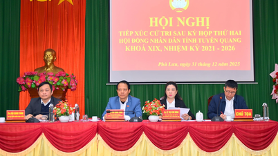 Die stellvertretende Sekretärin des Provinzparteikomitees, Le Thi Kim Dung, trifft sich mit Wählern in der Gemeinde Phu Luu.