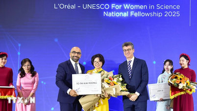 Associate Professor, Dr. To Thi Mai Huong receives the L'Oréal-UNESCO award.
