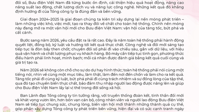 Urări de Anul Nou pentru 2026 din partea conducerii Corporației Poștale din Vietnam.