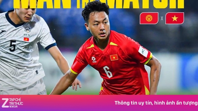 كان لاعب خط الوسط في منتخب فيتنام تحت 23 عامًا أفضل لاعب في المباراة التي فاز فيها على قيرغيزستان.