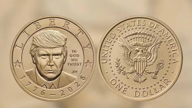 米国はトランプ大統領の肖像をあしらった1ドル硬貨を発行する予定だ。